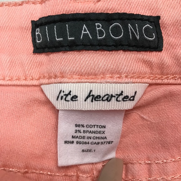 Billabong • Peach Lace Up Distressed Denim Shorts - Picture 5 of 8